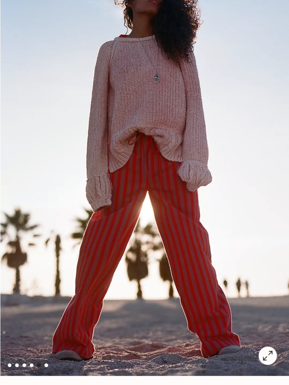 SOLD OUT Free People Hudson Canyon Stripped Pant- Pink Combo XS